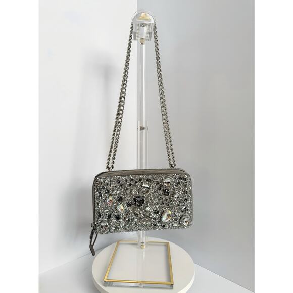 Kate Spade Silver Glitter Crystal-Embellished crossbody or shoulder bag - Picture 6 of 17